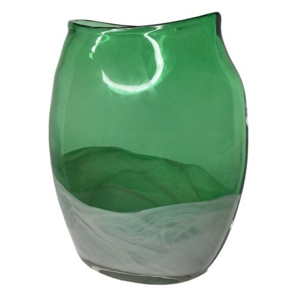 Crate and Barrel Other - Crate and Barrel IDRA 10” Green Glass Vase Made In Poland Christmas Gift